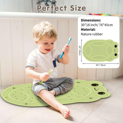 Bath Mat for Tub Non Slip Baby, Kids Bathtub Mat, 30"x18" Bath Mat for Baby, Natural Rubber no Odors, Textured Surface and Strong Suction Cups for Double Anti-Slip, Easy to Clean, Green