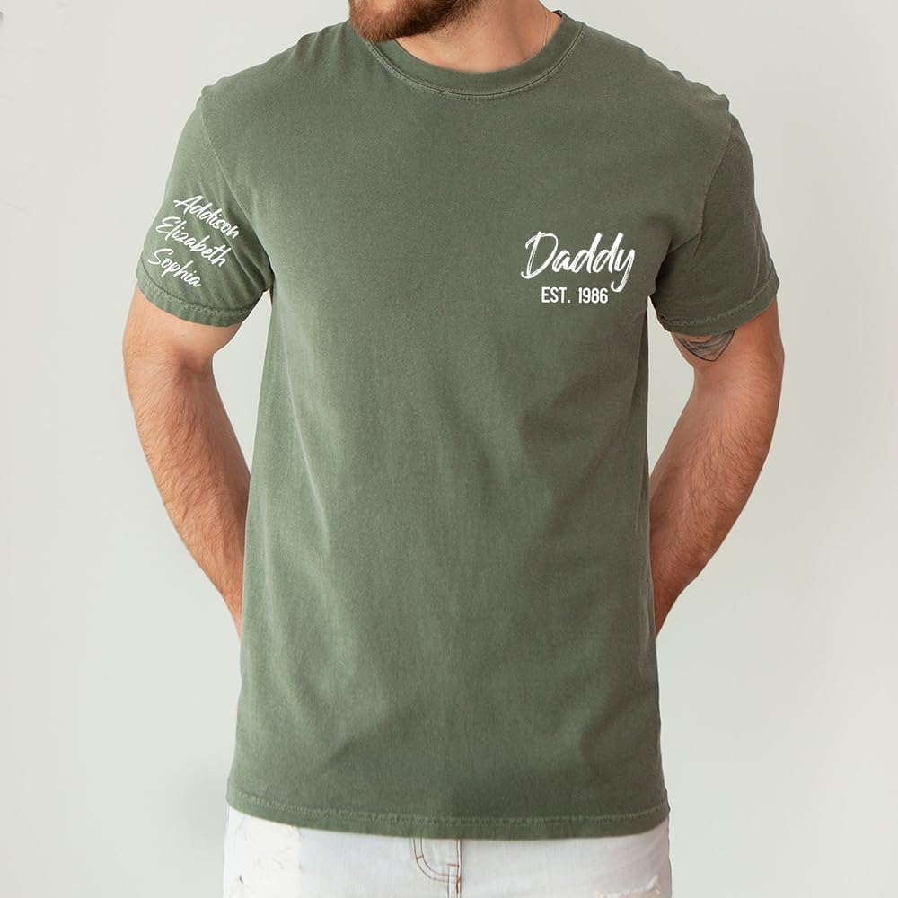 Personalized Daddy Shirt, Custom Daddy Tshirt, Est Date Daddy T Shirt, Gift for Fathers Day, Dad Shirt, Dad Tshirts, First Time Dad, Baby Announcement, Daddy Gifts