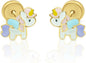 Five Star Jewelers 14k Solid Gold Unicorn Stud Earrings for Girls - Hypoallergenic Kids Jewelry with Secure Screw Back - Adorable Vibrant Enamel Design - Little Girl Earrings - Gift Box