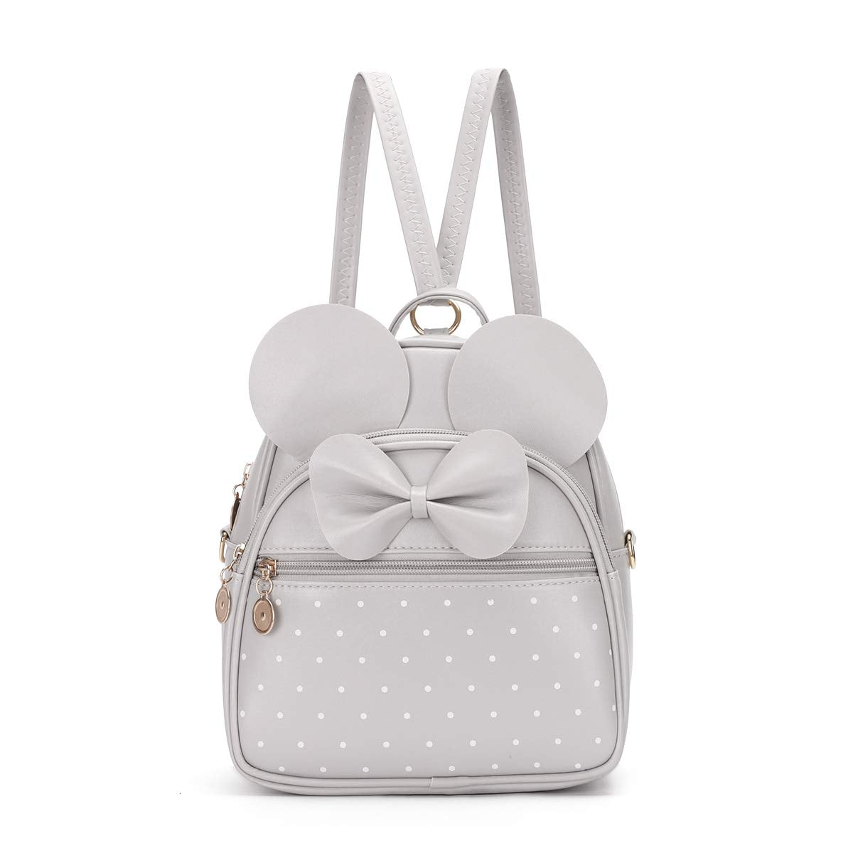 KL928 Girls Bowknot Polka Dot Cute Mini Backpack Small Daypacks Convertible Shoulder Bag Purse for Women