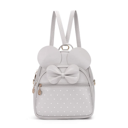 KL928 Girls Bowknot Polka Dot Cute Mini Backpack Small Daypacks Convertible Shoulder Bag Purse for Women