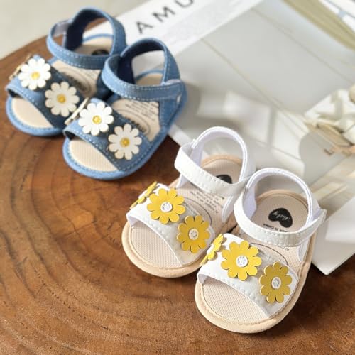 Ohwawadi Baby Boys Girls Sandals Soft Sole Summer Infant Wedding Dress Flat Shoes Beach Sandal Newborn Crib Shoes First Walkers