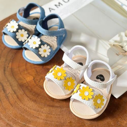 Ohwawadi Baby Boys Girls Sandals Soft Sole Summer Infant Wedding Dress Flat Shoes Beach Sandal Newborn Crib Shoes First Walkers