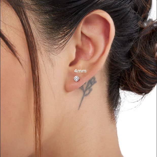 3mm Tiny CZ Screw on Flat Back Stud Earrings,Gold Plated Flat Back Cubic Zirconia Earrings for Helix Cartilage Tragus Earlobe Piercing Jewelry Gift for Women Men(3mm CZ, Gold)