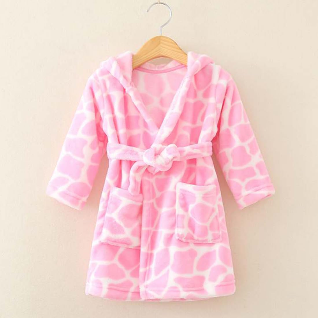 YOLIA Boys Girls Robes Kids Hooded Sleepwear Soft Fleece Bathrobes Cute Housecoat Gowns