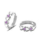 CiNily 14K White Gold Plated Small Hoop Earrings for Women Girls Heart Cubic Zirconia Hypoallergenic Earrings