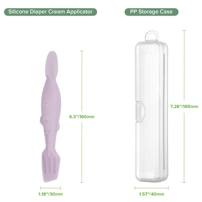 haakaa Baby Diaper Cream Spatula, NoMess Dual-Ended Silicone Diaper Rash Cream Applicator with Hygienic Case, Butt Spatula for Baby