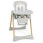 INFANS Baby High Chair, High Chairs for Babies & Toddlers with Adjustable Height Backrest Footrest Removable Tray, Easy to Clean PU Seat Convertible Quick Folding Portable Highchair (Dark Gray)