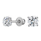 14K Yellow Gold Round Cubic Zirconia Stud Earrings, Classic Solitaire Design with Secure Screw-Back Closure, Versatile Sizes