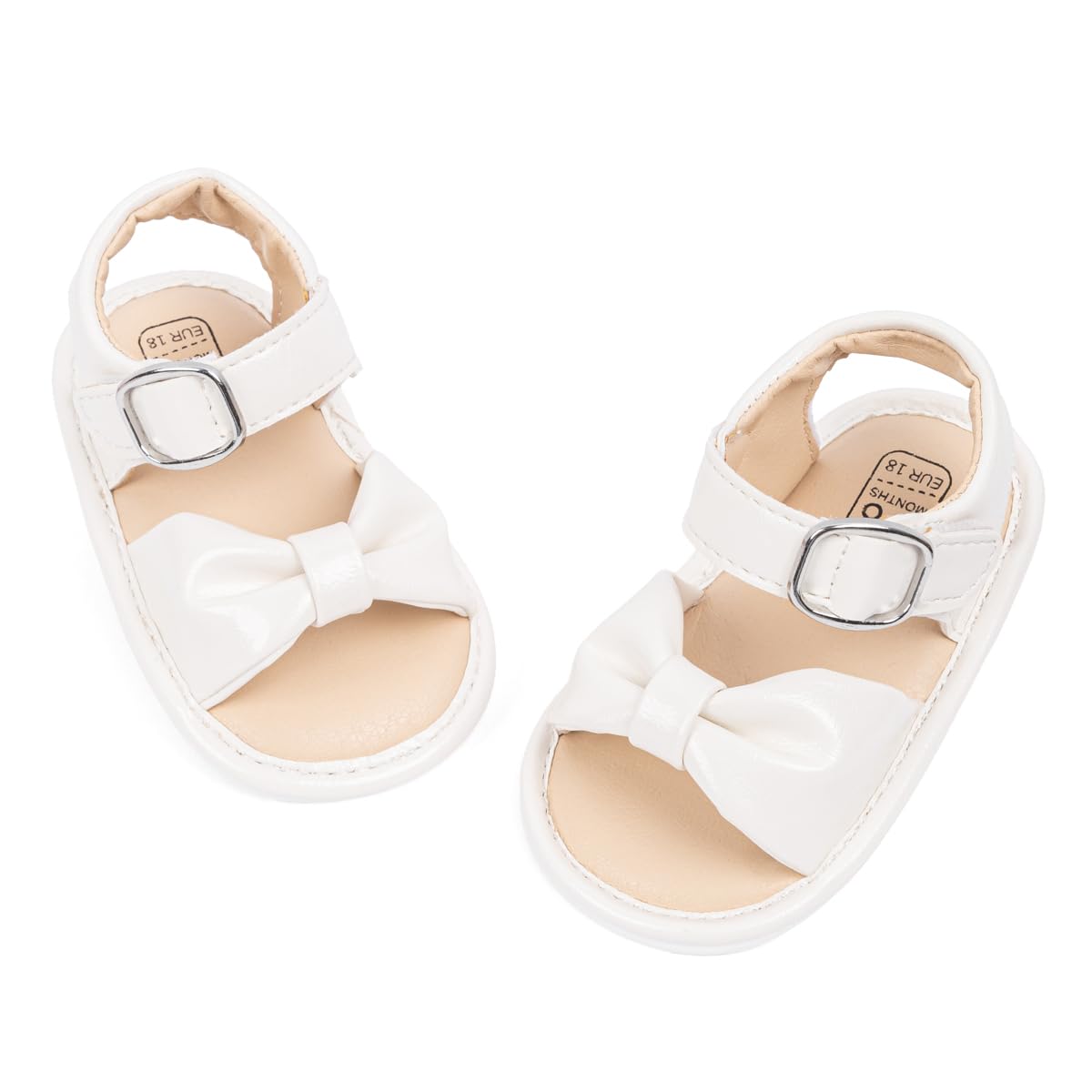 Oamico Baby Girl Sandals Infant Soft Anti-Slip Rubber Sole Casual Beach Sandals Newborn Bowknot Outdoor First Walker Summer Shoes for Baby Girls Flat Sandal
