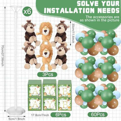 Lenwen 6 Sets Pink Bear Decorations for Baby Shower, Baby Letter Boxes Baby Shower Table Centerpieces Bear Stuffed Animals Balloon with Stand Bear Plush Toy Baby Boxes for Birthday Party Wedding