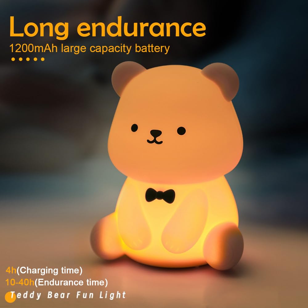 Cute Frog Night Light for Kids, Color Changeable Soft Silicone Sleeping Night Lamp for Nursery, Dimmable Timer Rechargeable Colorful Baby's Light Room Decor Children Gifts