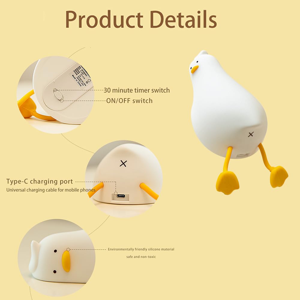 Led Cute Dog Night Light, Dimmable Nursery Puppy Kawaii Lamps, Super Squishy Silicone USB Rechargeable Touch Control Night Lamp for Kids Adults, Used for Camping Party Room Decor (Dog)