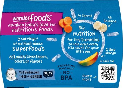 Gerber Baby Food Power Blend Apple Chicken, 4 Oz, 2 Ct Tubs
