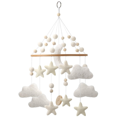 Rainbow Mobile for Crib - A Gender Neutral Boho Mobile for Crib with Gold Stars and Clouds