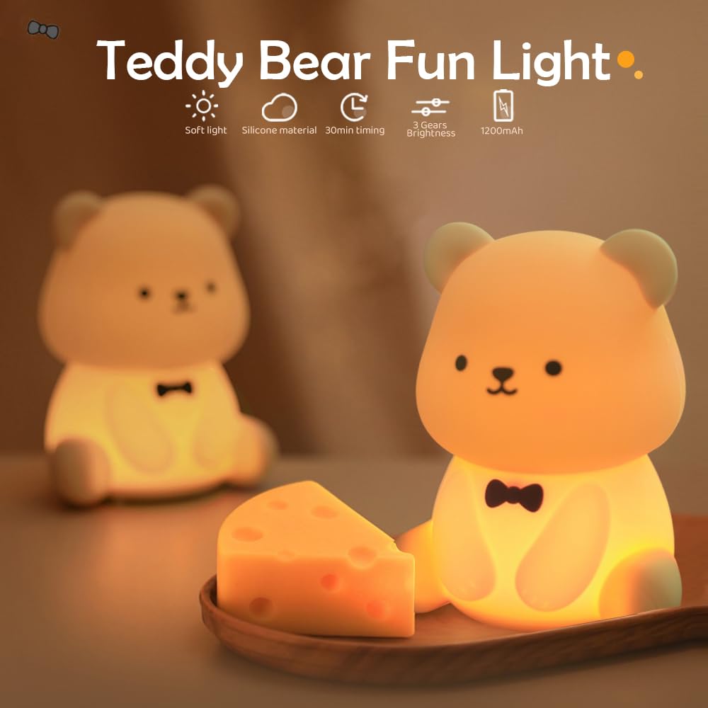 Cute Frog Night Light for Kids, Color Changeable Soft Silicone Sleeping Night Lamp for Nursery, Dimmable Timer Rechargeable Colorful Baby's Light Room Decor Children Gifts