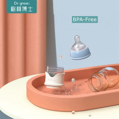 Baby Wide Neck PPSU Bottle With Formula Dispenser, Fast Milk Filling, Travel Portable Quick Flush, M Nipple, BPA-Free (PPSU-Pink, 240ML)