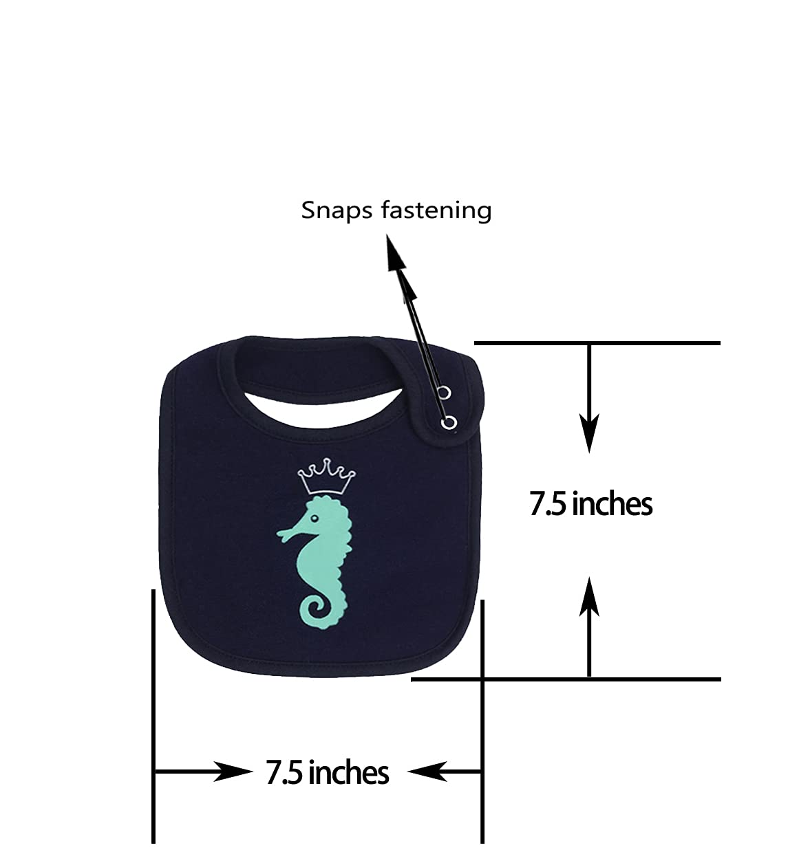 Maiwa 6 Pack Waterproof Cotton Baby Bibs for Girls Boys for Drooling Eating with Snaps