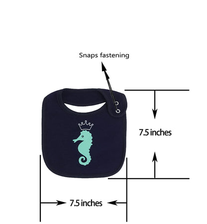 Maiwa 6 Pack Waterproof Cotton Baby Bibs for Girls Boys for Drooling Eating with Snaps
