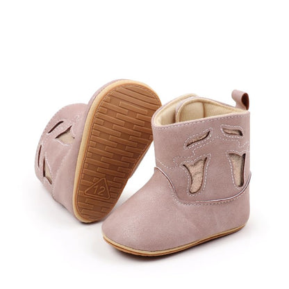 Kuner Baby Cowboy Boots Western Boots Toddler Cowboy Bootie Soft Sole Non-Slip Crib Shoes for Infant Boys Girls0-18 Months