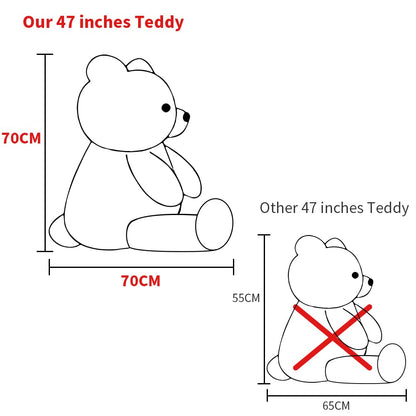 MaoGoLan Giant Big Teddy Bear 4 Feet 47 inch Life Size Tan Plush Bear Brown Stuffed Animal for Children Boyfriend