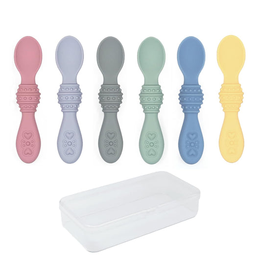 Elk and Friends Silicone Baby Spoons | First Stage Infant Toddler Spoon | Baby Led Weaning Stage | Dishwasher Safe