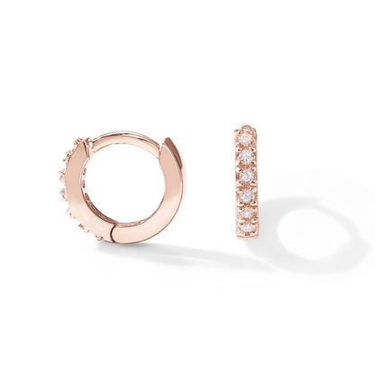 PAVOI 14K Gold Plated Sterling Silver Posts Cubic Zirconia Mini Huggie Earrings for Women | Tiny Cartilage Helix Huggie Hoop Earrings