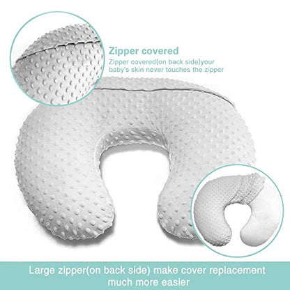 OWLOWLA Nursing Pillow Cover, Breastfeeding Pillow Slipcover Fits Nursing Pillow for Baby Boy Girl(Blush Pink)