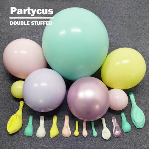 Pink Blue Green Balloon Garland Double Stuffed Dusty Light Green Baby Blue Blush Mauve Latex Pastel Balloon Arch Kit for Boho Baby Shower Gender Reveal Bear Birthday Floral Party Decoration