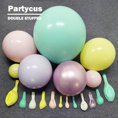 Pink Blue Green Balloon Garland Double Stuffed Dusty Light Green Baby Blue Blush Mauve Latex Pastel Balloon Arch Kit for Boho Baby Shower Gender Reveal Bear Birthday Floral Party Decoration