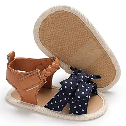 Baby Girl Sandals Summer Crib Shoes Bowknot Soft Sole Infant Girls Princess Dress Flats First Walker Shoes