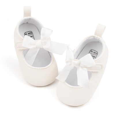 ohsofy Infant Baby Girls Mary Jane Flats Non-Slip Bowknot Princess Wedding Dress Shoes Toddler Crib Shoes