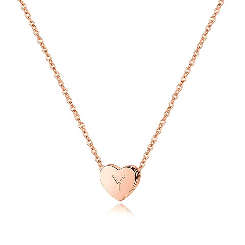 M MOOHAM Heart Initial Necklace Gifts for Girls Women, S925 Sterling Silver Tiny Letter Necklace Birthday Gift for Kids Teen Girl Jewelry