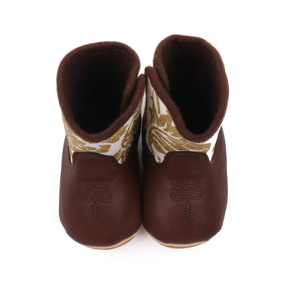 Kuner Baby Cowboy Boots Western Boots Toddler Cowboy Bootie Soft Sole Non-Slip Crib Shoes for Infant Boys Girls0-18 Months