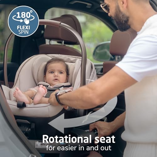 Maxi-Cosi Peri™ 180 Rotating Infant Car Seat, Baby Car Seat Rotating Carseat, Swivel Car Seat, Desert Wonder