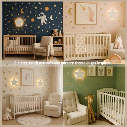 Cloud Lamp (Pack of 1) with Nursery Wall Decals - Baby Night Light - Cloud Nursery Decor - 3 Levels Dimmer - Rechargeable - Baby Room Decor - Nursery Lighting