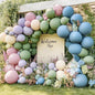 Dusty Blue Tan Balloon Garland Double Stuffed Slate Pastel Blue Brown Nude White Sand Latex Balloons Arch Kit for Neutral Baby Shower Birthday Bridal Wedding Bear Theme Party Decorations