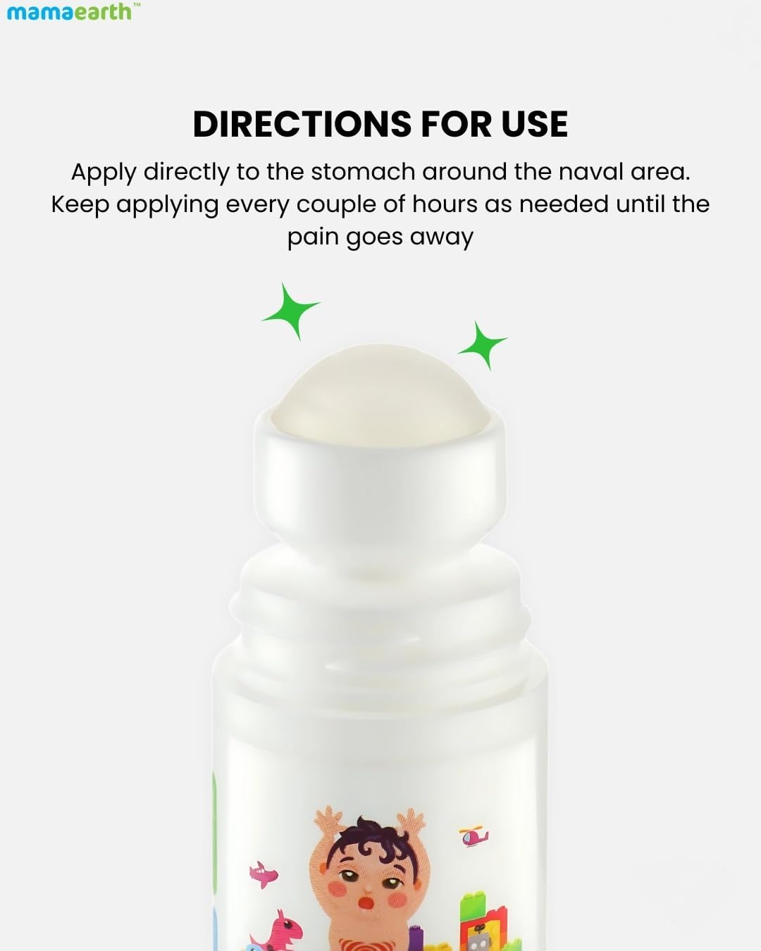 Mamaearth Easy Baby Tummy Roll On for Digestion & Colic Relief with Hing & Fennel | Natural Gas Relief Belly Rub for Delicate Skin of Babies | 40ml/1.35 Fl Oz