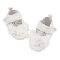 Meckior Newborn Baby Girls Dress Shoes Infant Bowknot Soft Sole Mary Jane Moccasins Baptism Christening Crib Shoes Wedding Princess Flats