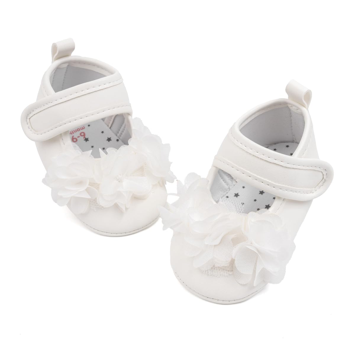 Meckior Newborn Baby Girls Dress Shoes Infant Bowknot Soft Sole Mary Jane Moccasins Baptism Christening Crib Shoes Wedding Princess Flats