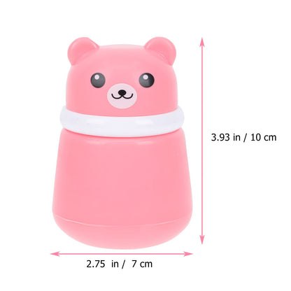 Cartoon Bears Baby Powders Puff Box, Pink Large-Capacity Powder Container with Sponge Puff, Safe and Gentle Design for Baby'S Skin, Portable for Home and Travel Use