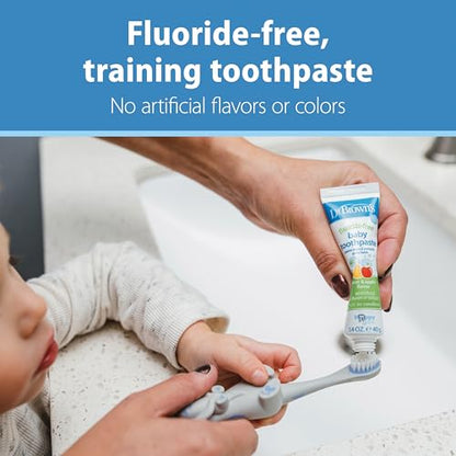 Dr. Brown's Infant-to-Toddler Training Toothbrush, Soft for Baby's First Teeth, Pink Elephant, 0-3 Years (Colors/Styles May Vary)