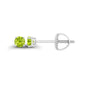 14K Gold Plated 925 Sterling Silver Hypoallergenic 3mm Round Genuine Birthstone Solitaire Screwback Stud Earrings
