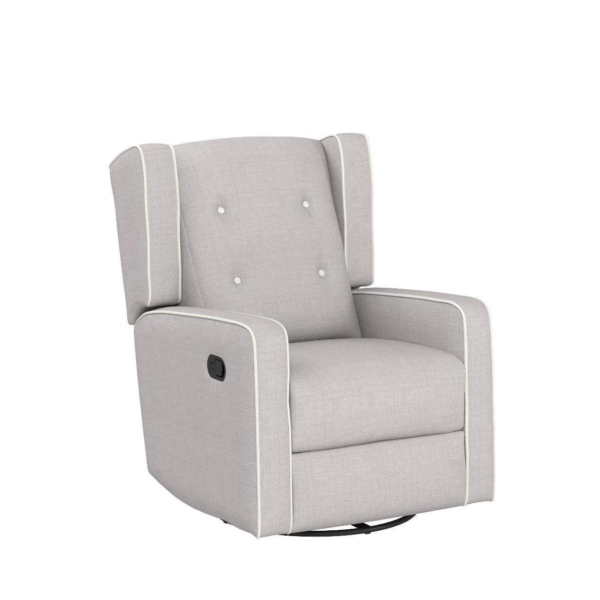 Swivel Rocker Recliner Chair, Nursery Glider Chair, Nursery Rocking Chairs, Manual Reclining Chair, White
