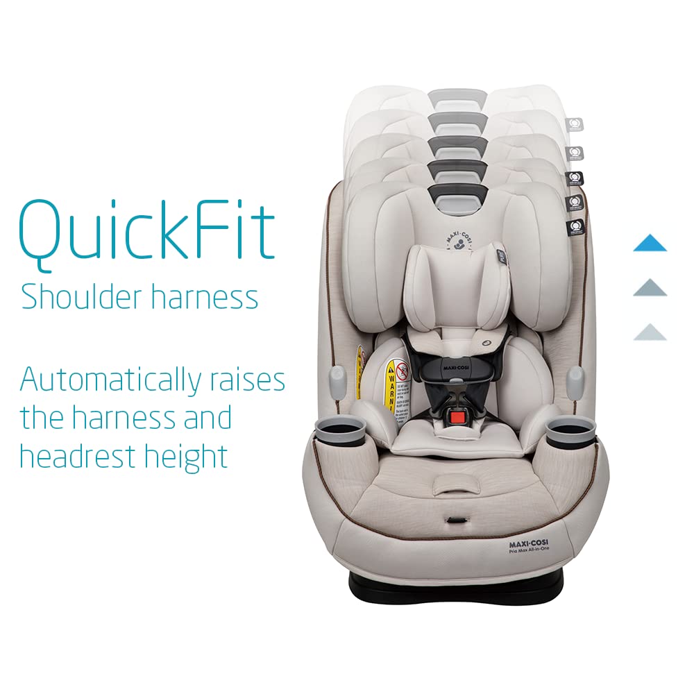 Maxi-Cosi Pria Max All-in-One Convertible Car Seat, Rear Facing Car Seat (4-40 lbs), Forward Facing Car Seat (22-65 lbs), High Back Booster Seat (40-100 lbs), Pure COSI, Desert Wonder