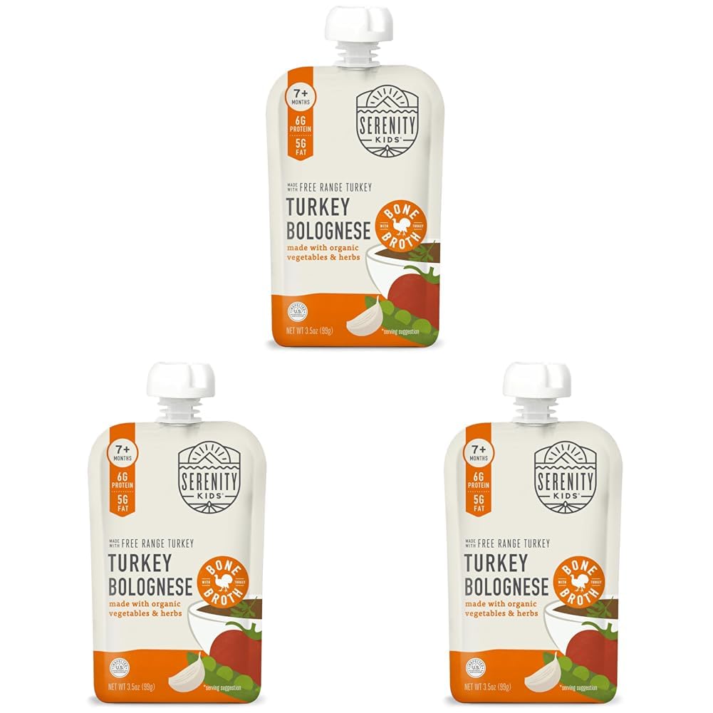 Serenity Kids 7+ Months Bone Broth Puree Made With Organic Veggies - Clean Label Project Purity Award Certified - 3.5 Ounce BPA-Free Pouch - Grass Fed Beef Pot Roast - 12 Count - Baby Food Pouch