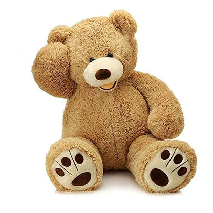 MorisMos Smile Giant Teddy Bear, 51inch Large Stuffed Bears with Big Footprints, Big Stuffed Animals Cuddly Plush Gifts for Girlfriends, Boyfriend, Dark Brown