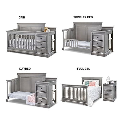 Sorelle Furniture Portofino Crib,Classic 4-In-1 Convertible Crib,Brushed Ivory Crib Made of Wood,Non-Toxic Finish, Wooden Baby Bed,Toddler Bed,Child’s Daybed and Full-Size Bed-Ivory