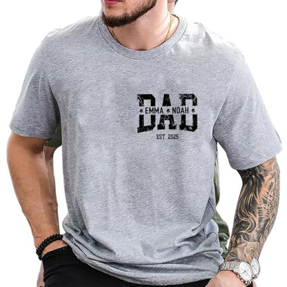 Custom Dad Shirt with Kids Names, Personalized Grandpa T-Shirt, Fathers Day Shirts, New Dad Shirt, Gift for Grandpa