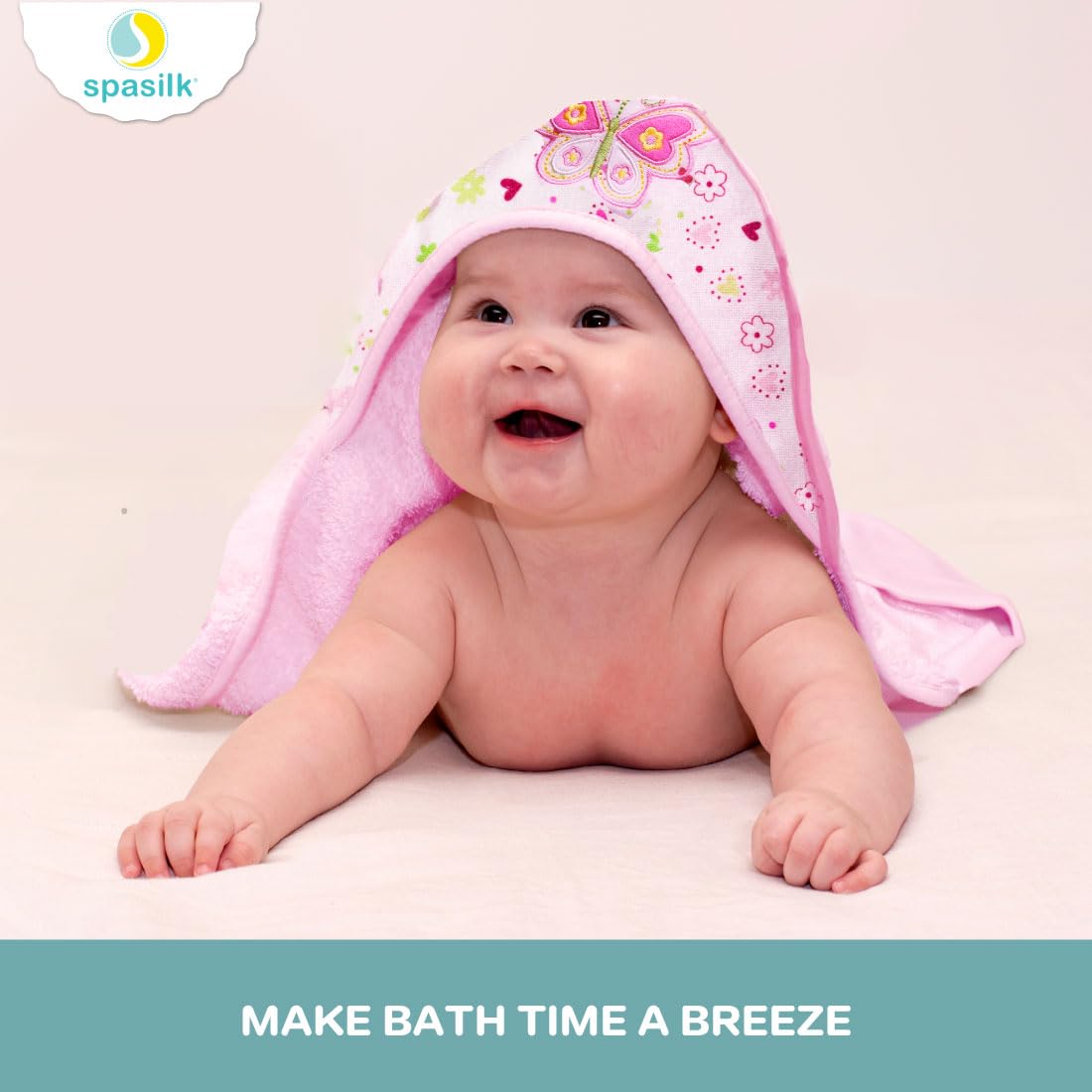 Spasilk Baby Bath Hooded Terry Towel with 3 Washcloths, Baby Bath Essentials, One Size, Blue Whale